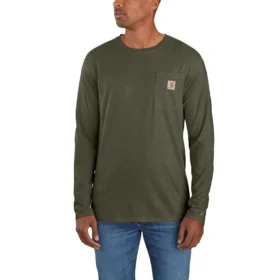 Camiseta de manguitos largos para hombre Force con bolsillo y tejido que absorbe la humedad
