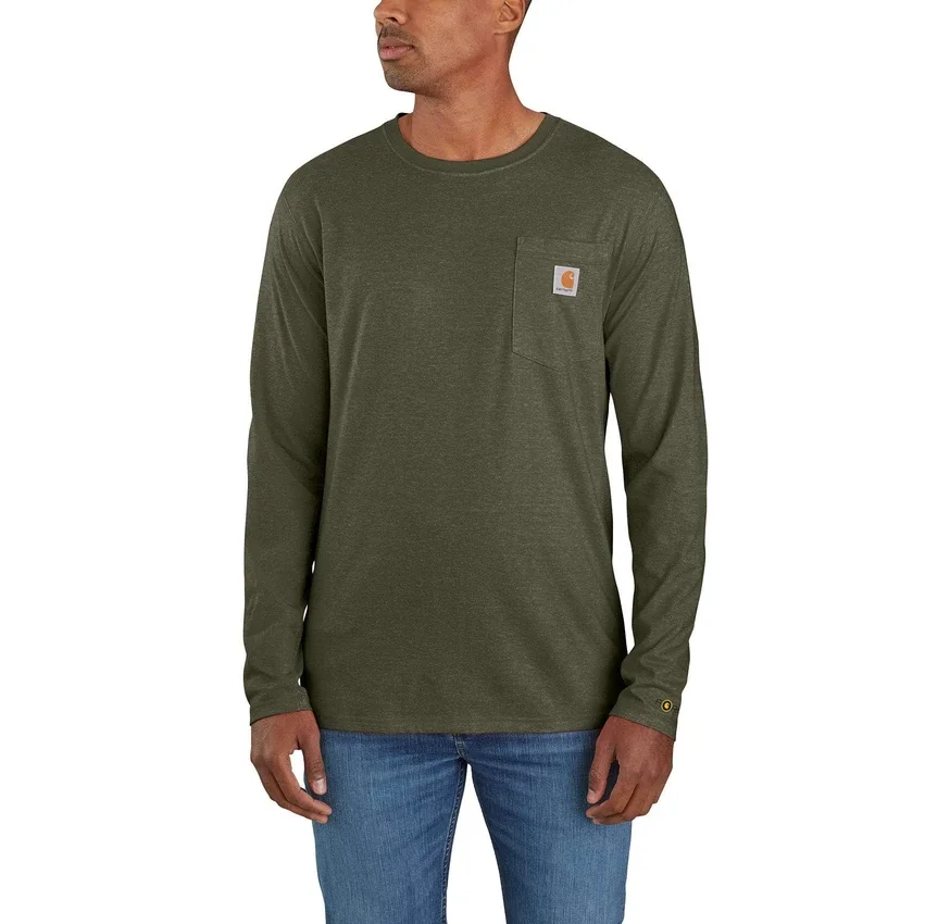 Camiseta de manguitos largos para hombre Force con bolsillo y tejido que absorbe la humedad