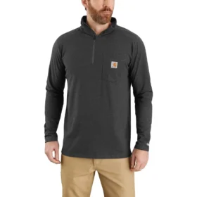 Camiseta de manguitos largos para hombre Force con cremallera de un cuarto y tejido que absorbe la humedad