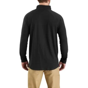 Camiseta de manguitos largos para hombre Force con cremallera de un cuarto y tejido que absorbe la humedad