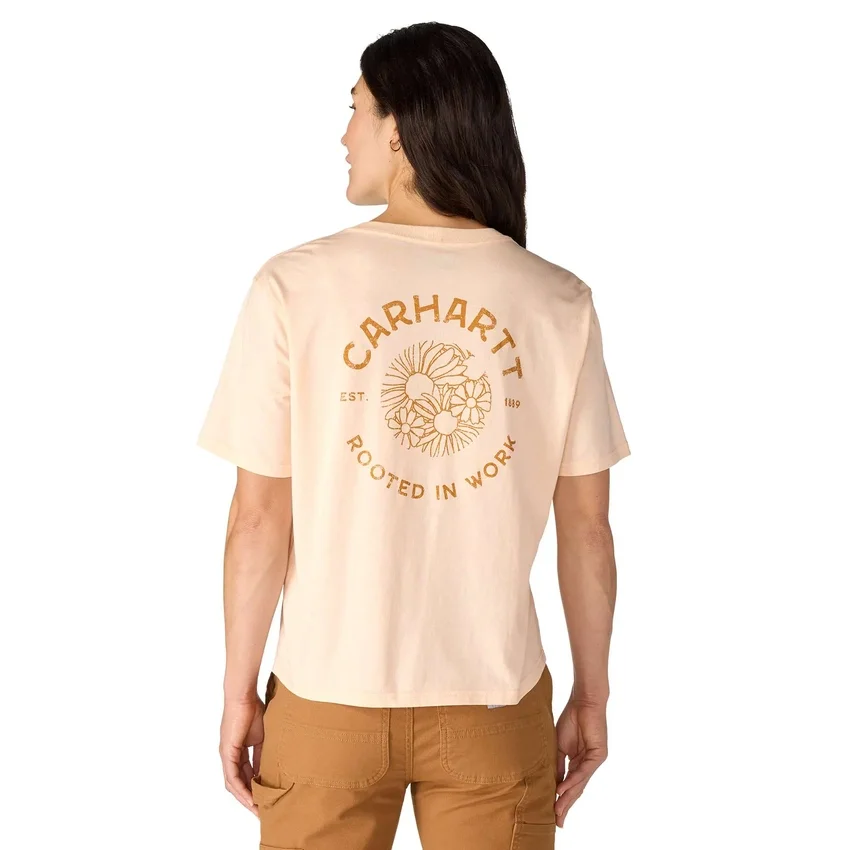 Camiseta de mujer de corte holgado y tejido ligero de Tencel con estampado floral