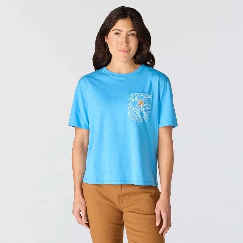 Camiseta de mujer de corte holgado y tejido ligero de Tencel con estampado floral