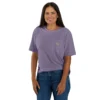 Camiseta de mujer de Tencel, corte holgado, ligera, con sudadera cuello redondo y bolsillo