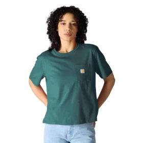 Camiseta de mujer de Tencel, corte holgado, ligera, con sudadera cuello redondo y bolsillo