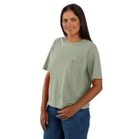Camiseta de mujer de Tencel, corte holgado, ligera, con sudadera cuello redondo y bolsillo