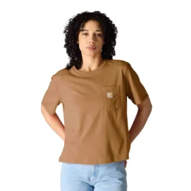 Camiseta de mujer de Tencel, corte holgado, ligera, con sudadera cuello redondo y bolsillo