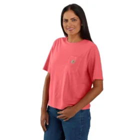Camiseta de mujer de Tencel, corte holgado, ligera, con sudadera cuello redondo y bolsillo