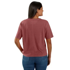 Camiseta de mujer de Tencel, corte holgado, ligera, con sudadera cuello redondo y bolsillo