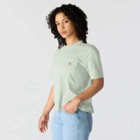 Camiseta de mujer de Tencel, corte holgado, ligera, con sudadera cuello redondo y bolsillo
