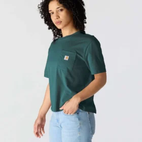 Camiseta de mujer de Tencel, corte holgado, ligera, con sudadera cuello redondo y bolsillo