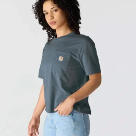 Camiseta de mujer de Tencel, corte holgado, ligera, con sudadera cuello redondo y bolsillo