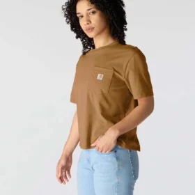 Camiseta de mujer de Tencel, corte holgado, ligera, con sudadera cuello redondo y bolsillo