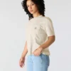 Camiseta de mujer de Tencel, corte holgado, ligera, con sudadera cuello redondo y bolsillo
