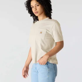 Camiseta de mujer de Tencel, corte holgado, ligera, con sudadera cuello redondo y bolsillo