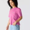 Camiseta de mujer de Tencel, corte holgado, ligera, con sudadera cuello redondo y bolsillo