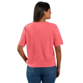 Camiseta de mujer de Tencel, corte holgado, ligera, con sudadera cuello redondo y bolsillo
