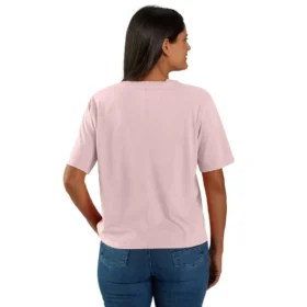 Camiseta de mujer de Tencel, corte holgado, ligera, con sudadera cuello redondo y bolsillo