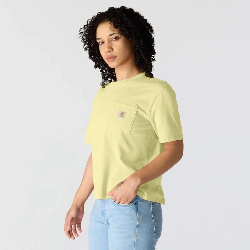 Camiseta de mujer de Tencel, corte holgado, ligera, con sudadera cuello redondo y bolsillo