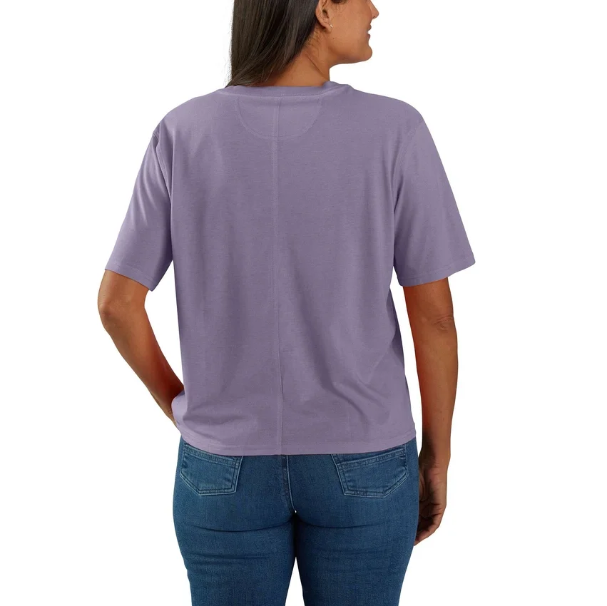Camiseta de mujer de Tencel, corte holgado, ligera, con sudadera cuello redondo y bolsillo
