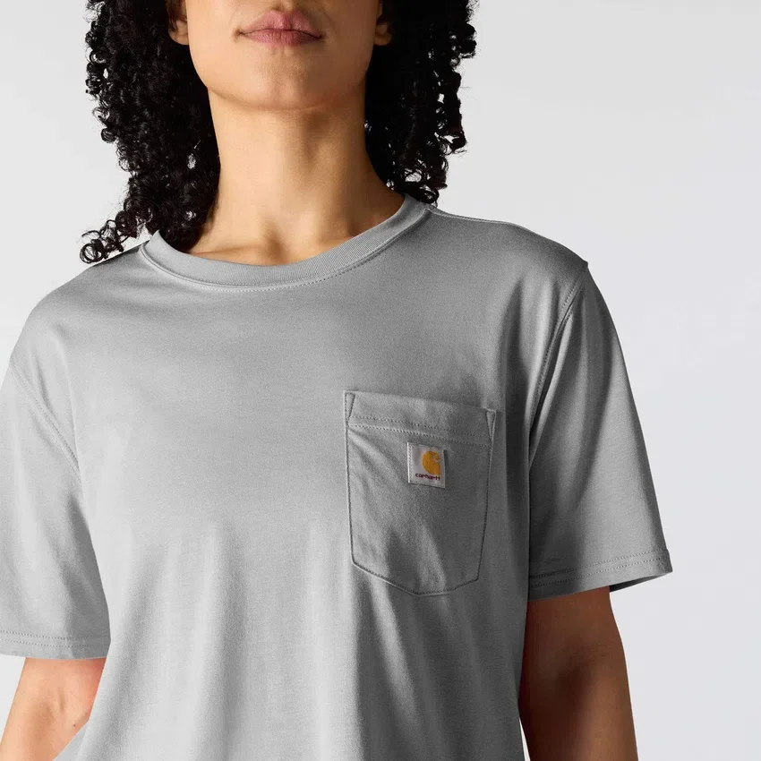 Camiseta de mujer de Tencel, corte holgado, ligera, con sudadera cuello redondo y bolsillo