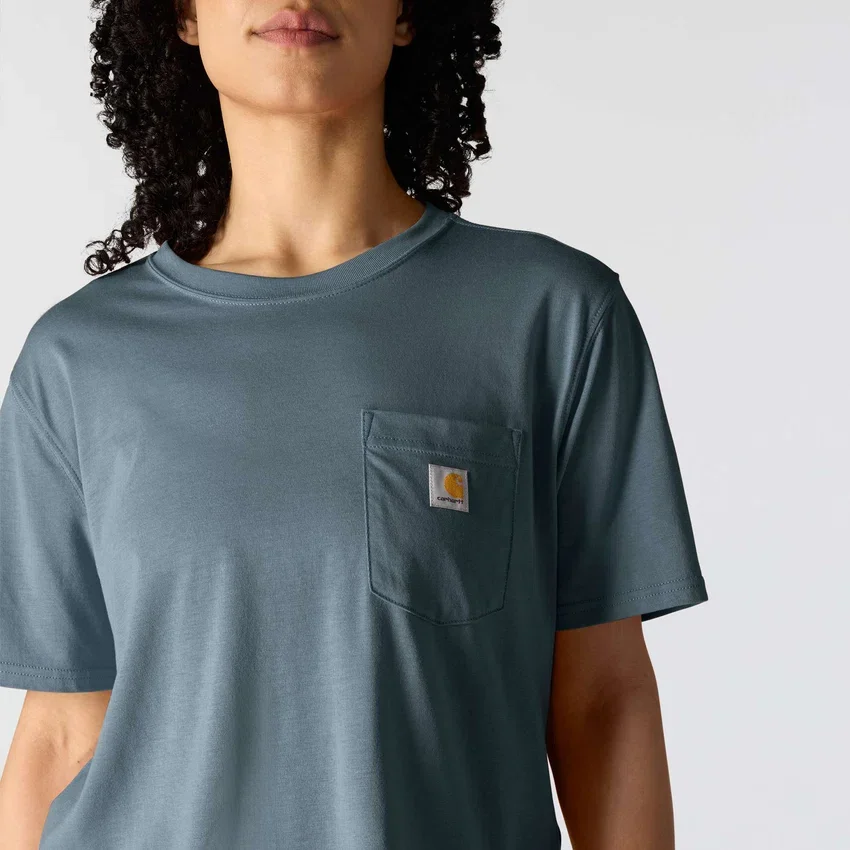 Camiseta de mujer de Tencel, corte holgado, ligera, con sudadera cuello redondo y bolsillo