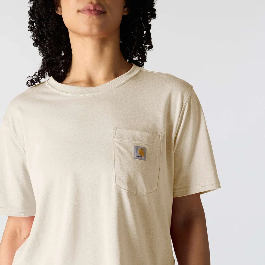 Camiseta de mujer de Tencel, corte holgado, ligera, con sudadera cuello redondo y bolsillo