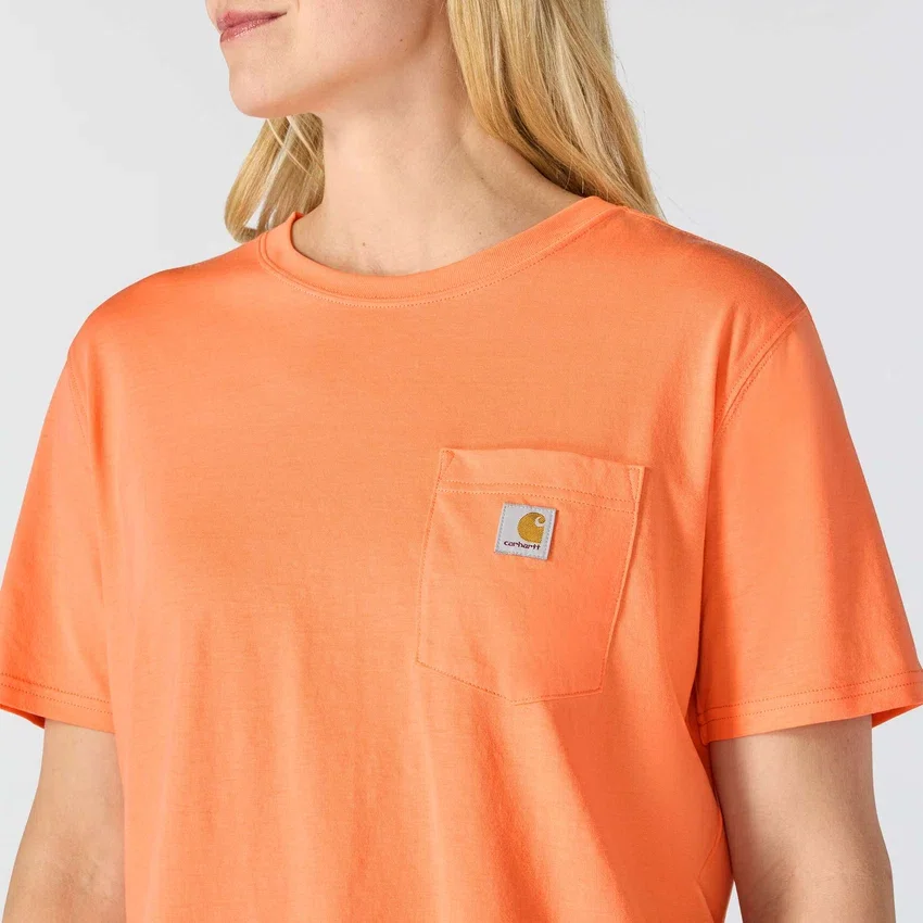 Camiseta de mujer de Tencel, corte holgado, ligera, con sudadera cuello redondo y bolsillo