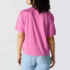 Camiseta de mujer de Tencel, corte holgado, ligera, con sudadera cuello redondo y bolsillo