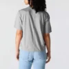 Camiseta de mujer de Tencel, corte holgado, ligera, con sudadera cuello redondo y bolsillo