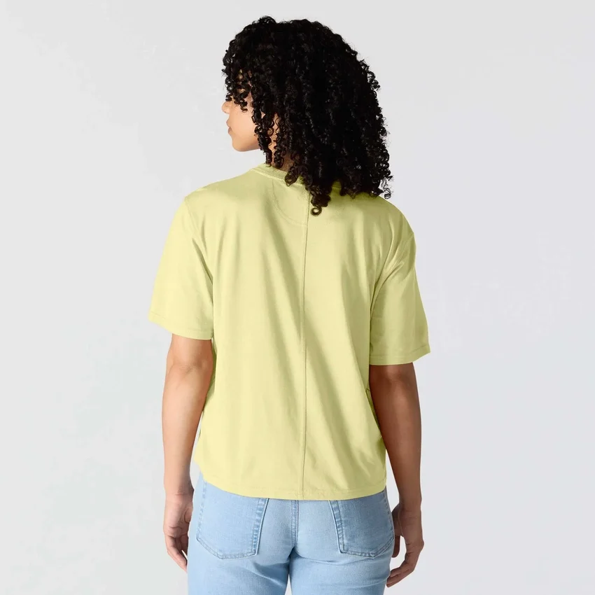 Camiseta de mujer de Tencel, corte holgado, ligera, con sudadera cuello redondo y bolsillo