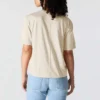 Camiseta de mujer de Tencel, corte holgado, ligera, con sudadera cuello redondo y bolsillo