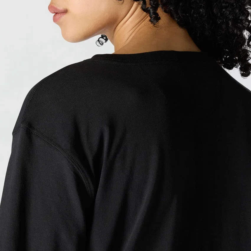 Camiseta de mujer de Tencel, corte holgado, ligera, con sudadera cuello redondo y bolsillo