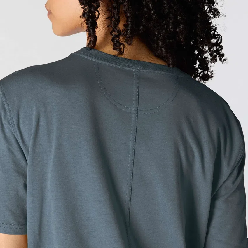 Camiseta de mujer de Tencel, corte holgado, ligera, con sudadera cuello redondo y bolsillo