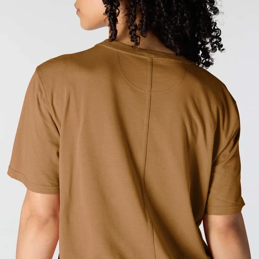 Camiseta de mujer de Tencel, corte holgado, ligera, con sudadera cuello redondo y bolsillo