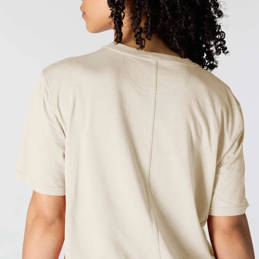 Camiseta de mujer de Tencel, corte holgado, ligera, con sudadera cuello redondo y bolsillo