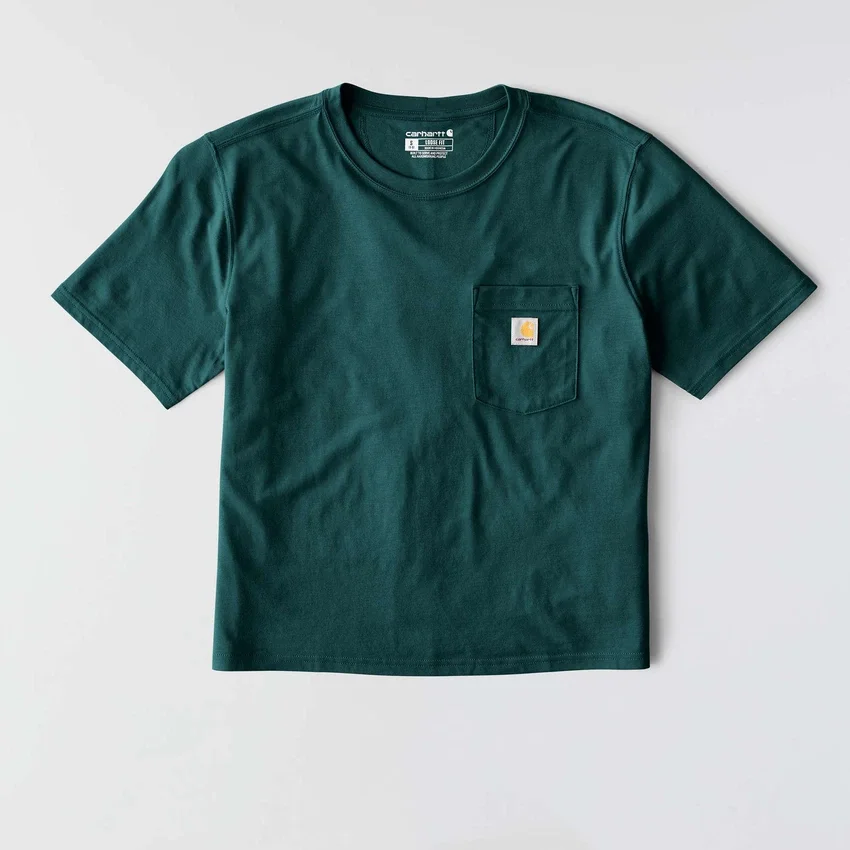 Camiseta de mujer de Tencel, corte holgado, ligera, con sudadera cuello redondo y bolsillo