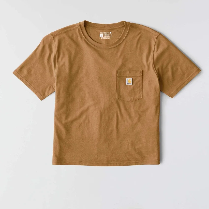 Camiseta de mujer de Tencel, corte holgado, ligera, con sudadera cuello redondo y bolsillo