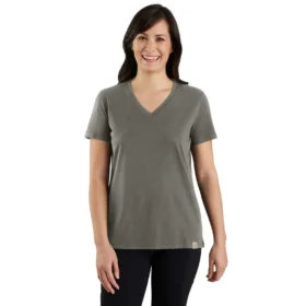 Camiseta de mujer de Tencel, corte holgado, ligera y transpirable, con cuello en V