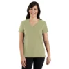 Camiseta de mujer de Tencel, corte holgado, ligera y transpirable, con cuello en V