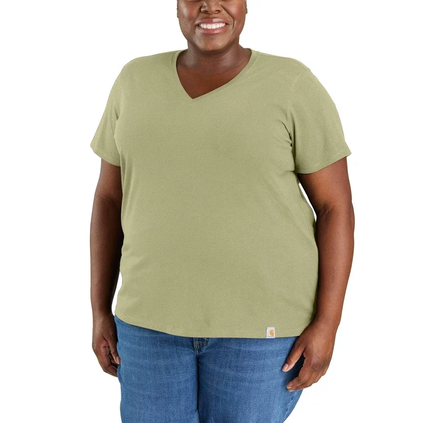Camiseta de mujer de Tencel, corte holgado, ligera y transpirable, con cuello en V
