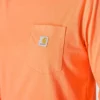 Camiseta de mujer de Tencel, corte holgado, manguitos largos, cuello redondo y bolsillo