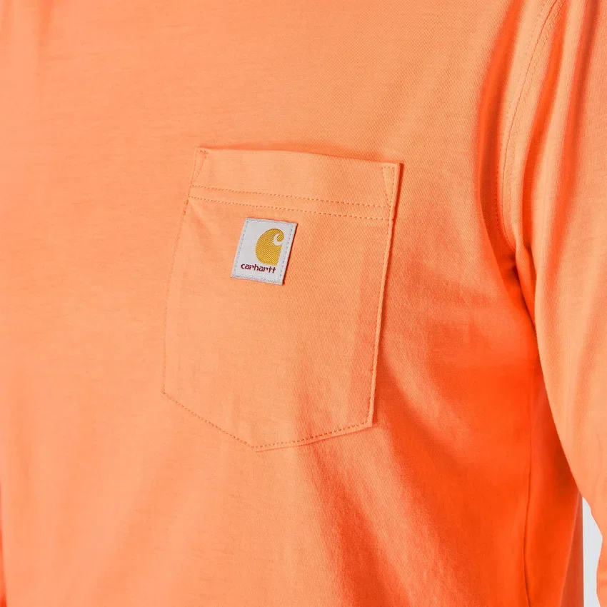 Camiseta de mujer de Tencel, corte holgado, manguitos largos, cuello redondo y bolsillo