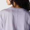 Camiseta de mujer de Tencel, corte holgado, manguitos largos, cuello redondo y bolsillo