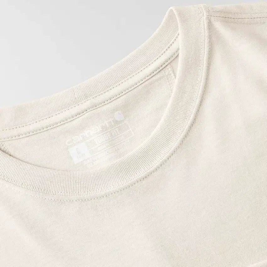 Camiseta de mujer de Tencel, corte holgado, manguitos largos, cuello redondo y bolsillo