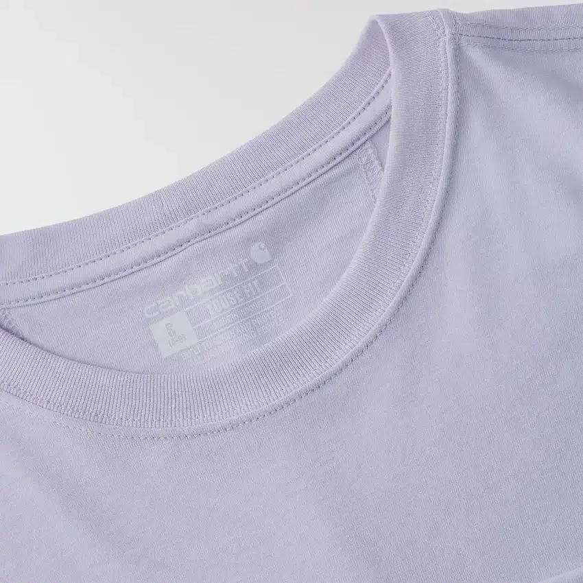 Camiseta de mujer de Tencel, corte holgado, manguitos largos, cuello redondo y bolsillo
