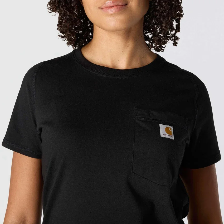 Camiseta de mujer Force de corte holgado con bolsillos y tejido transpirable