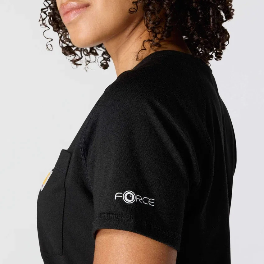 Camiseta de mujer Force de corte holgado con bolsillos y tejido transpirable