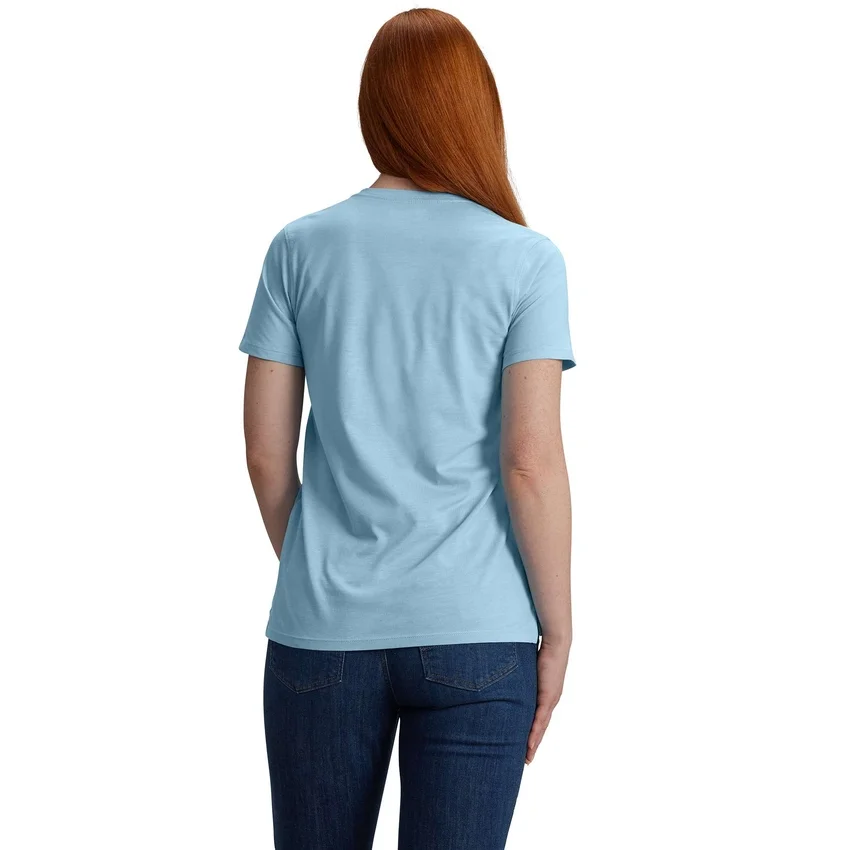 Camiseta gráfica de cuello en V ligera de Tencel para mujer
