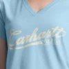 Camiseta gráfica de cuello en V ligera de Tencel para mujer
