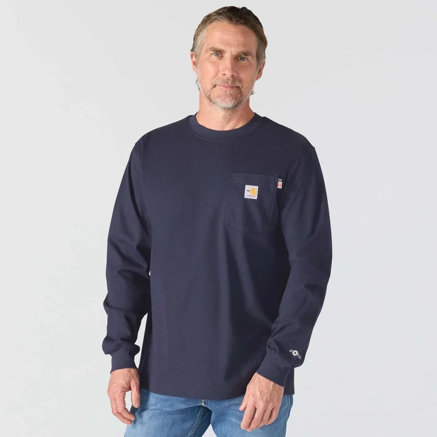 Camiseta gráfica de manguitos largos Force Irvine FR para hombre con diseño de plataforma petrolífera - Camisas ignífugas